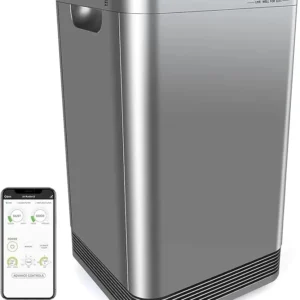 OxyPure XL purifie 2934 m² en 60 min ou 586 m² en 12 min (CADR 664 m³/h). Protection 5 couches